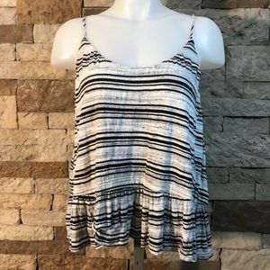 LUSH Open-Back Striped Blouse
